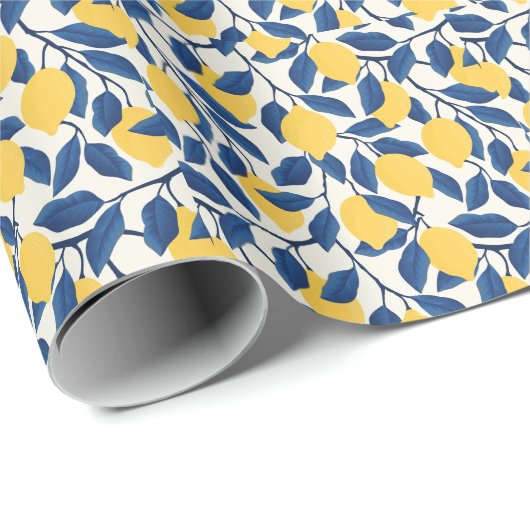 Papier Cadeau Elégante aquarelle motif décorative fleurie (Coin rond)