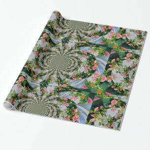 Papier Cadeau Elégante aquarelle rétro boho rose floral