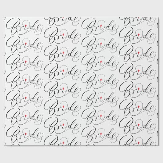 Papier Cadeau Élégante Calligraphie Mariée Fancy Script Letting (Plat)