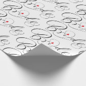 Papier Cadeau Élégante Calligraphie Mariée Fancy Script Letting (Coin)