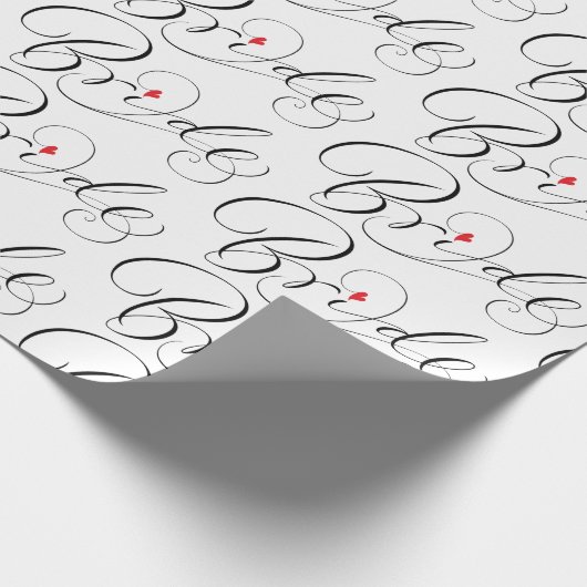 Papier Cadeau Élégante Calligraphie Mariée Fancy Script Letting (Coin)