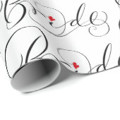 Papier Cadeau Élégante Calligraphie Mariée Fancy Script Letting (Coin rond)