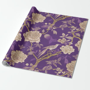 Papier Cadeau Élégante chinoiserie violette