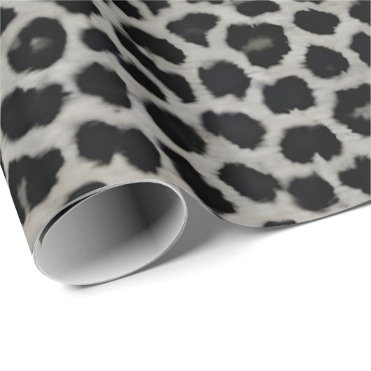 Papier Cadeau Élégante collection moderne de luxe blanc léopard (Coin rond)