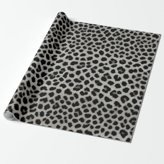 Papier Cadeau Elégante collection tendance Leopard blanc de luxe (Déroulé)