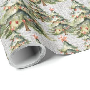 Papier Cadeau Elégante couleur de l'eau de l'arbre de Noël