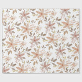 Papier Cadeau Elégante couleur florale en terre cuite (Plat)