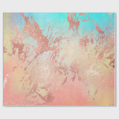 Papier Cadeau Elégante couleur or rose chick moderne couleur or (Plat)