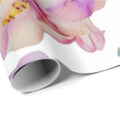 Papier Cadeau Elégante couleur rose violet aquarelle florale (Coin rond)