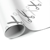 Papier Cadeau Elégante Coupe Ciseaux Coiffeur Tailor (Coin rond)