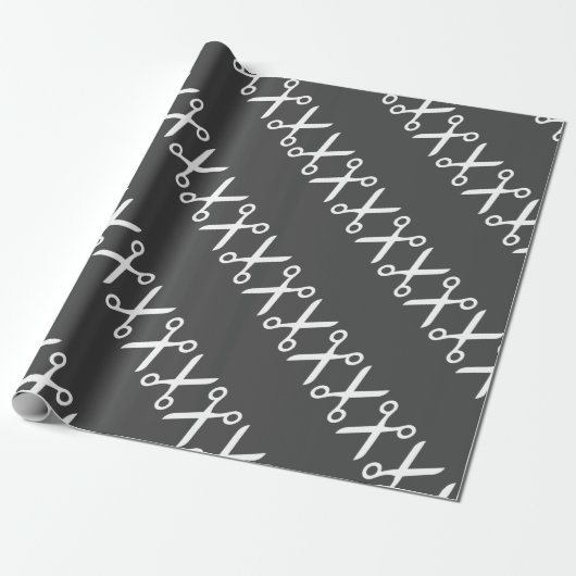 Papier Cadeau Elégante Coupe Ciseaux Coiffeur Tailor (Déroulé)