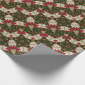 Papier Cadeau Élégante couronne de Noël Rouge Vert Kaleidoscope (Coin)