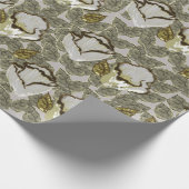 Papier Cadeau Élégante crème d'argent congelée Florale (Coin)