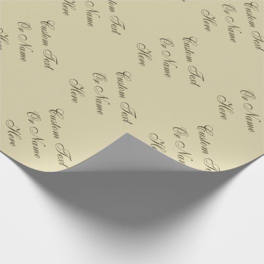 Papier Cadeau Elégante Crème Parchemin, Jusqu'À 5 Mots Texte De (Coin)