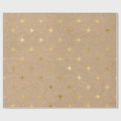 Papier Cadeau Élégante étoile jaune de Noël motif (Plat)