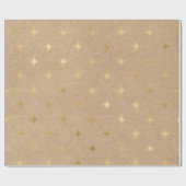Papier Cadeau Élégante étoile jaune de Noël motif (Plat)