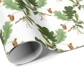 Papier Cadeau Elégante feuille de chêne et maïs (Coin rond)