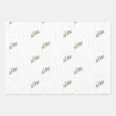 Papier Cadeau Elégante feuille de Noël Aquarelle verte (Devant 2)