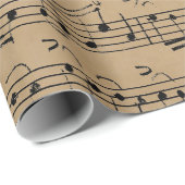 Papier Cadeau Élégante feuille d'écriture manuscrite Vintage Not (Coin rond)