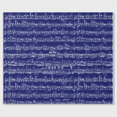 Papier Cadeau Élégante feuille manuscrite Vintage Notes musicale (Plat)