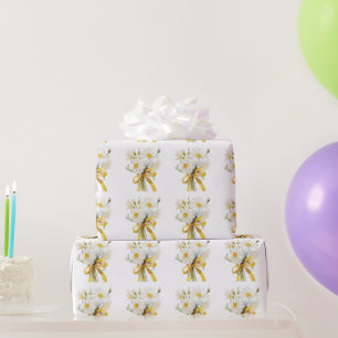 Papier Cadeau Élégante fleur de dacie moderne