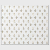 Papier Cadeau Élégante Fleur de Lis Vintage (Plat)