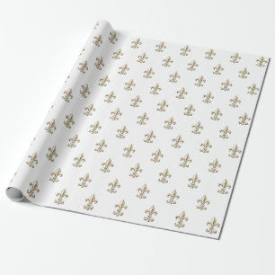 Papier Cadeau Élégante Fleur de Lis Vintage