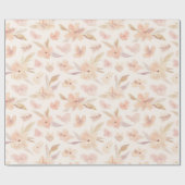 Papier Cadeau Élégante Fleur Douce Aquarelle (Plat)