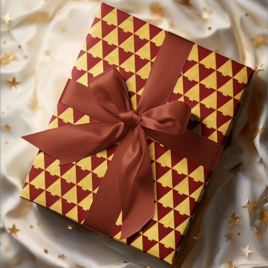 Papier Cadeau Elégante Géométrique Ruby Noël