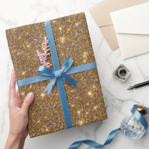 Papier Cadeau Élégante Glam Gold Sand Sparkling Glittery