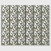 Papier Cadeau Élégante illustration de colibri botanique boho ch (Plat)