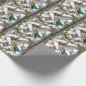 Papier Cadeau Élégante illustration de colibri botanique boho ch (Coin)