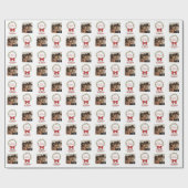 Papier Cadeau Élégante Joyeuse couronne de Noël Bow rouge photo (Plat)