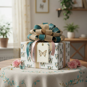 Papier Cadeau Élégante lettre florale bohème W