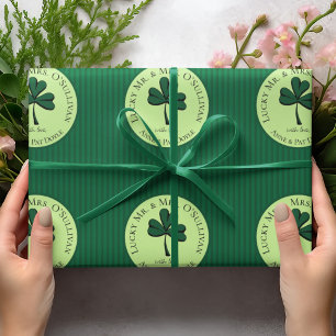 Papier Cadeau Élégante mariée chanceuse et de la chambre Green S
