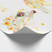 Papier Cadeau Élégante mariée florale Conception Mariage romanti