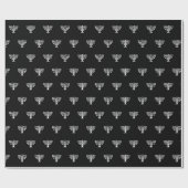 Papier Cadeau Élégante menorah juive noire et blanche Hanoukka (Plat)