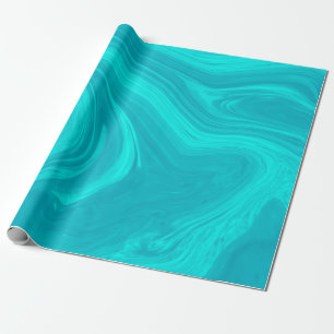Papier Cadeau Élégante oeuvre de marbre Turquoise liquide Abst