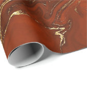 Papier Cadeau Elégante Orange et Or Automne Automne Pierre de ma (Coin rond)