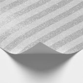Papier Cadeau Elégante parties scintillant argent rayures chic p (Coin)