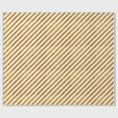 Papier Cadeau Elégante parties scintillant blanche et or rayures (Plat)