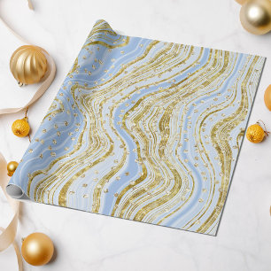 Papier Cadeau Élégante Parties scintillant de  de percées bleu c