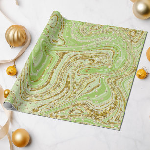 Papier Cadeau Élégante Parties scintillant de percées vertes