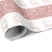 Papier Cadeau Elégante Parties scintillant d'or blanche et Rose (Coin rond)