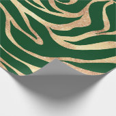 Papier Cadeau Elégante Parties scintillant d'or Zebra Green Post (Coin)