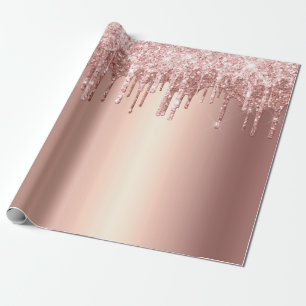 Papier Cadeau Elégante parties scintillant en or rose en cuivre 