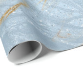 Papier Cadeau Elégante parties scintillant moderne or et marbre  (Coin rond)