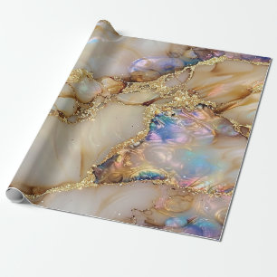 Papier Cadeau Elégante Parties scintillant Or élégant Marbre Bou