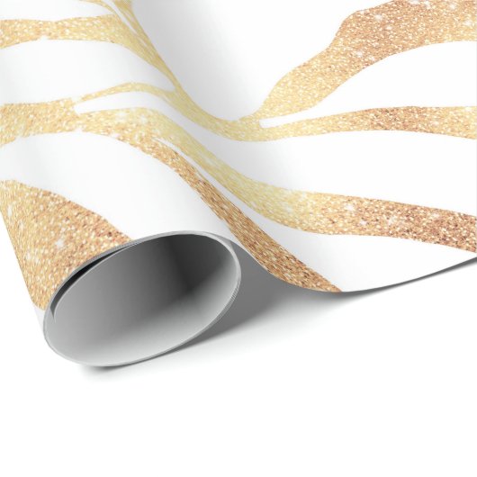 Papier Cadeau Elégante Parties scintillant or Zebra Poster de an (Coin rond)