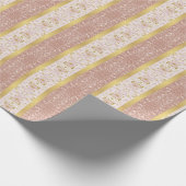 Papier Cadeau Élégante parties scintillant rose or rayé Noël (Coin)